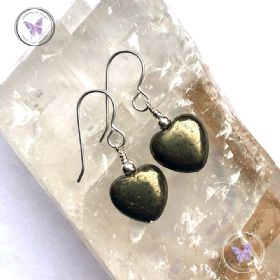Pyrite Heart Earrings